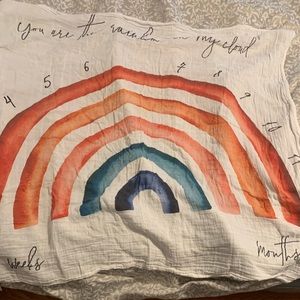 Boho Rainbow Baby Monthly Photo Blanket - like new